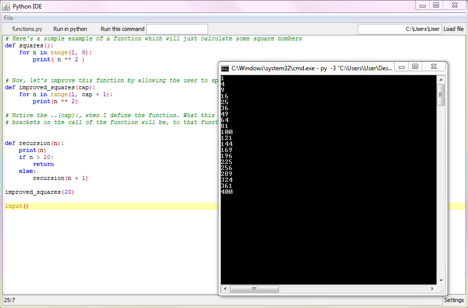 Running script in Python